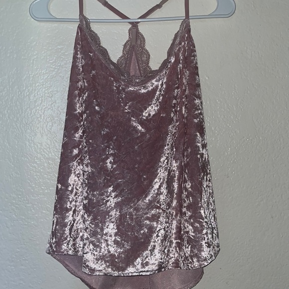 XL jessica simpson pink velvet halter top - Picture 1 of 4